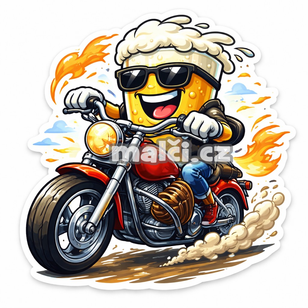 Samolepka Pivo na motorce v1