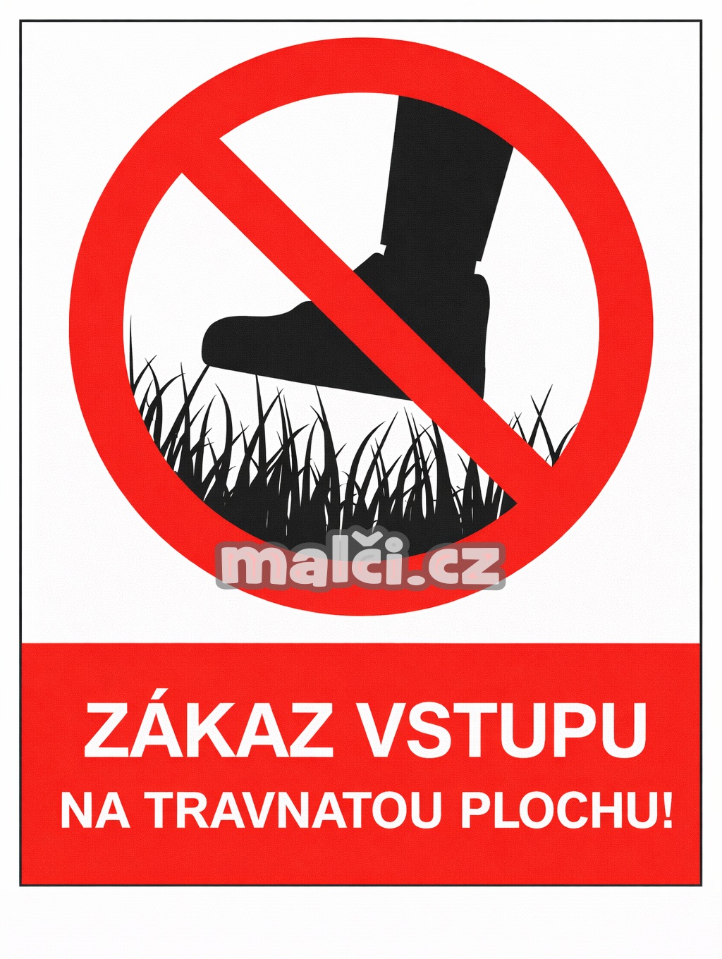 Samolepka Zákaz vstupu na travnatou plochu v1