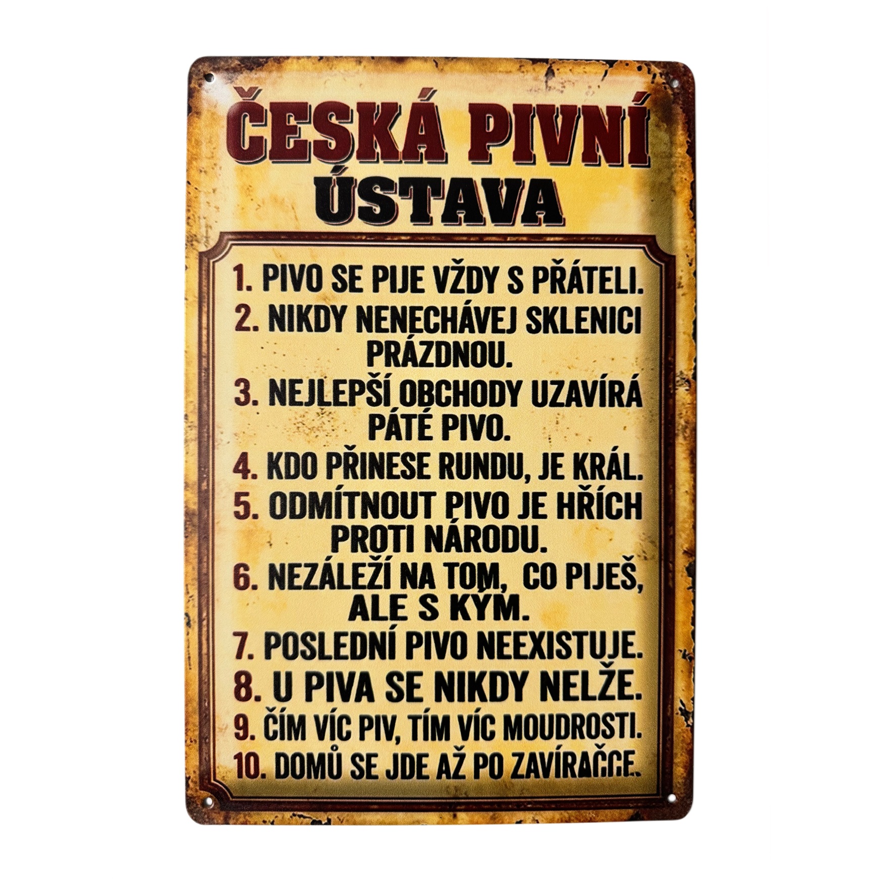 Hliníková dekorativní cedule - Česká pivní ústava, 20x30cm