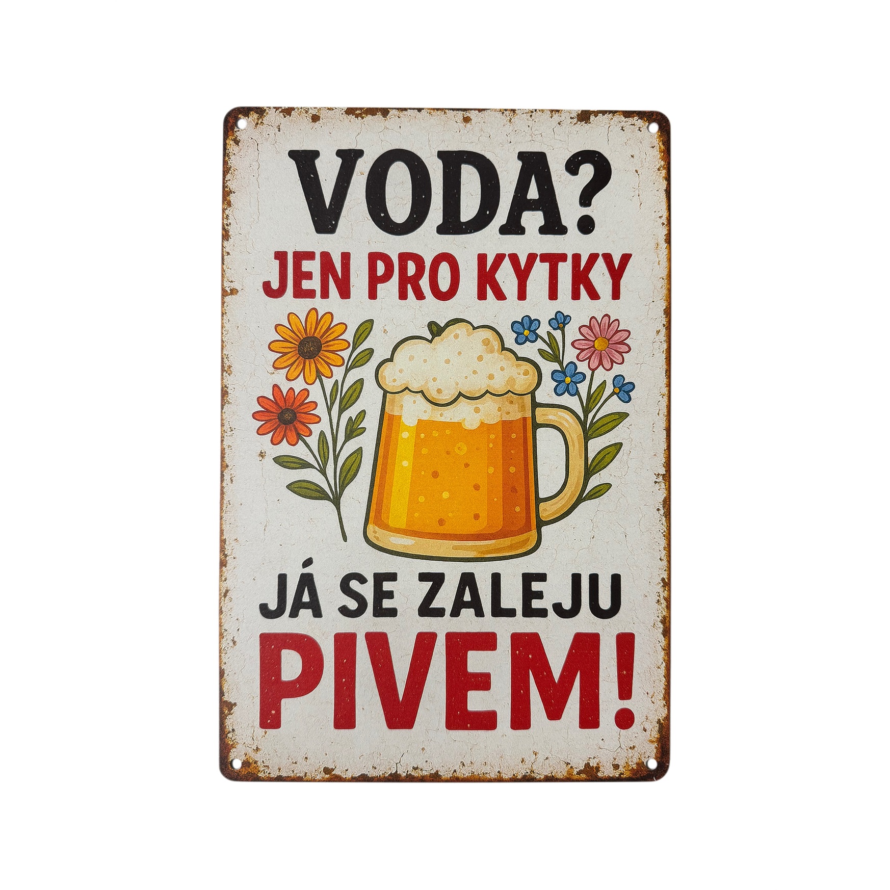 Hliníková dekorativní cedule - Já se zaleju pivem, 20x30cm