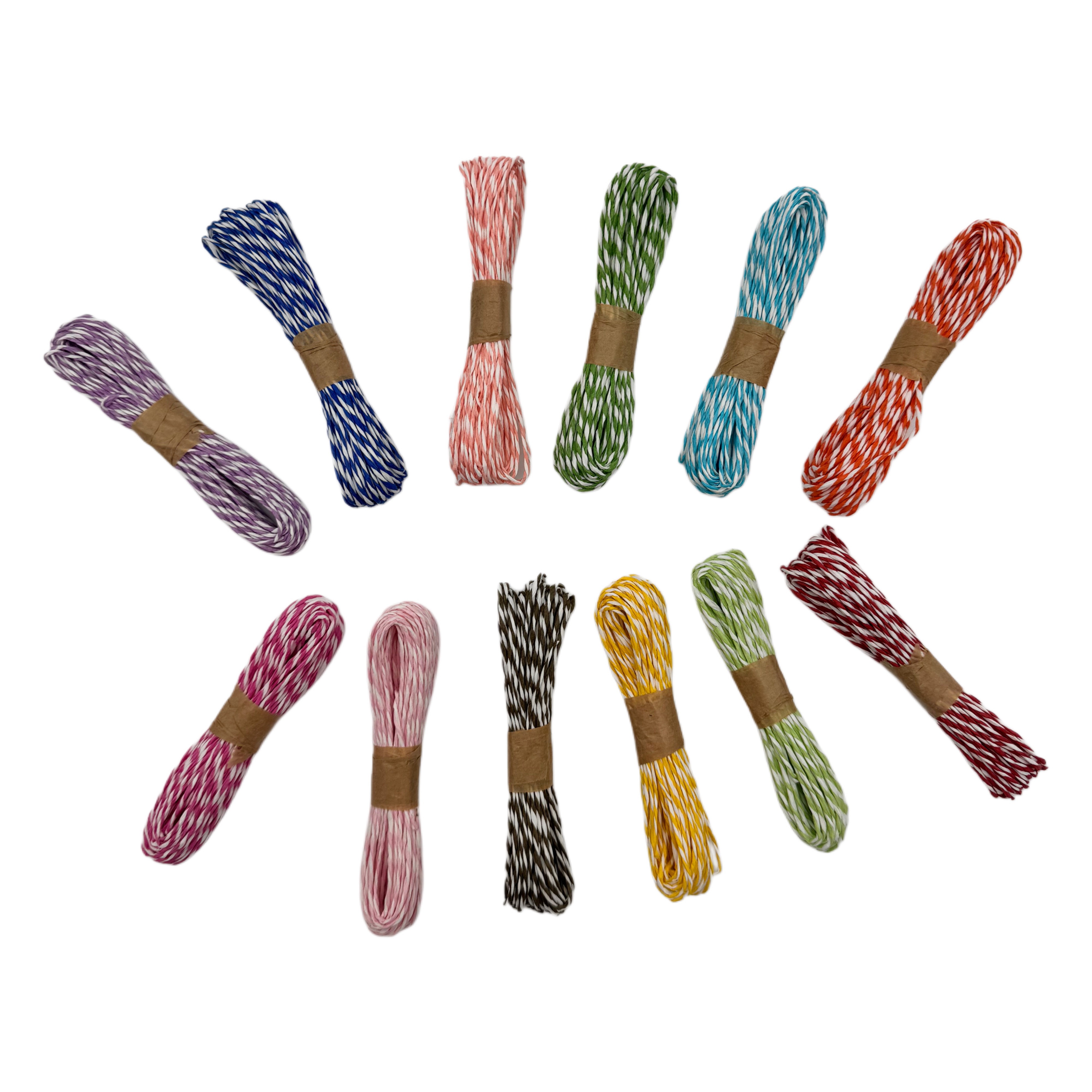 Papírový dvoubarevný dekorační provázek - různé barvy, 10 m