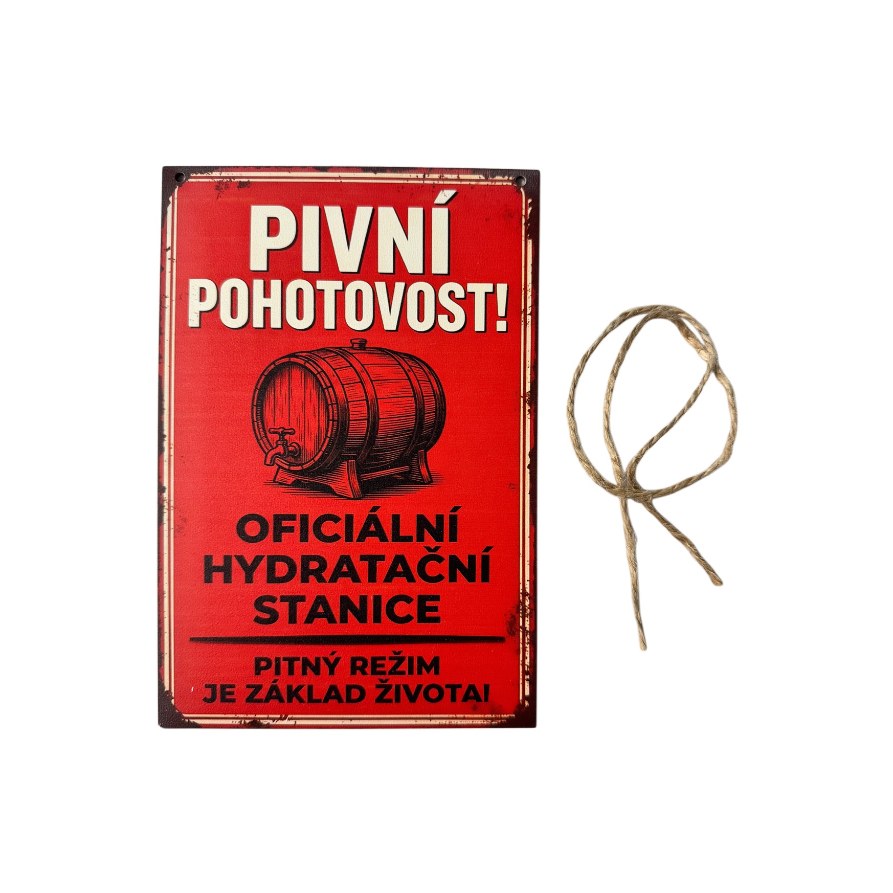Dřevěná dekorativní cedule - Pivní pohotovost, 15x22cm