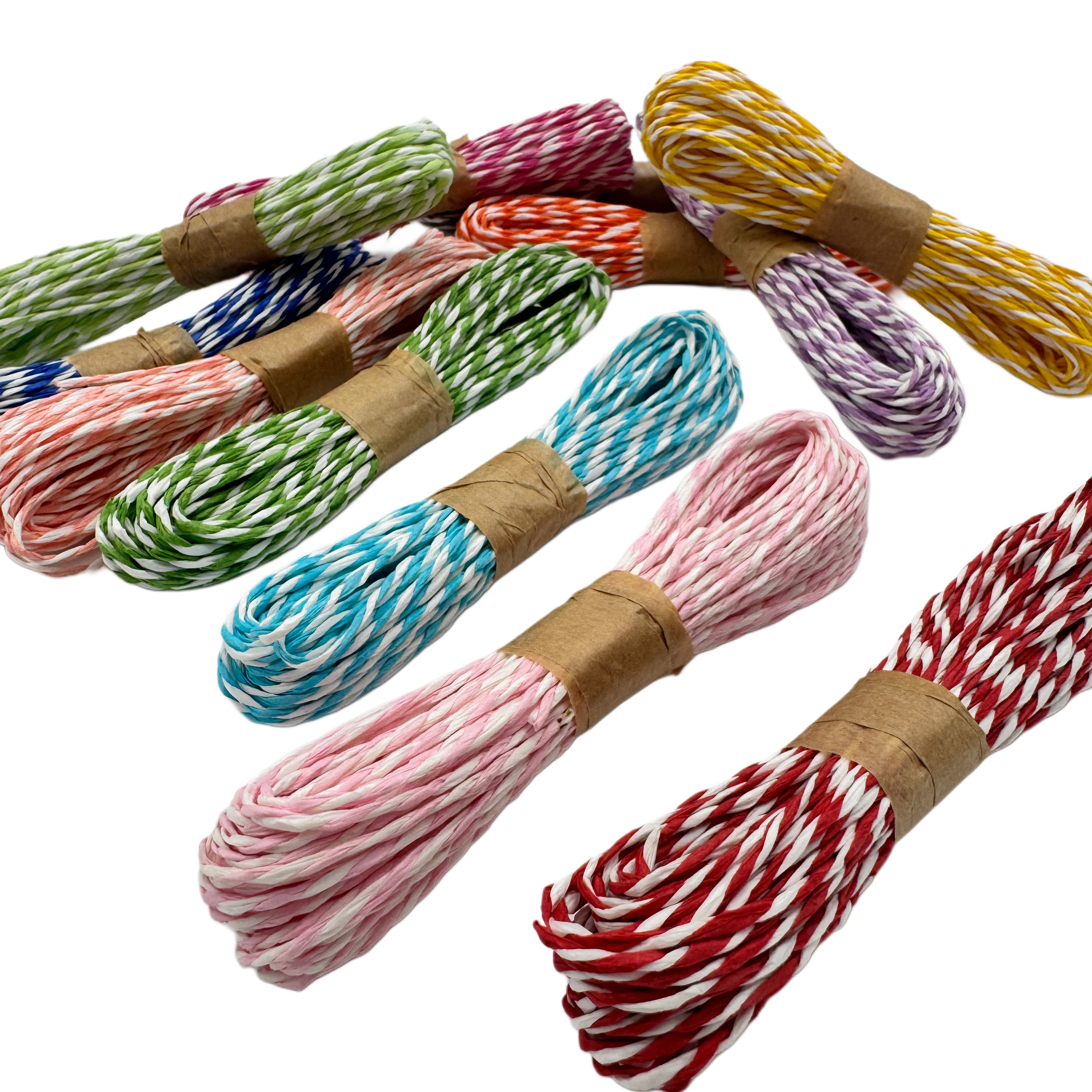 Papírový dvoubarevný dekorační provázek - různé barvy, 10 m