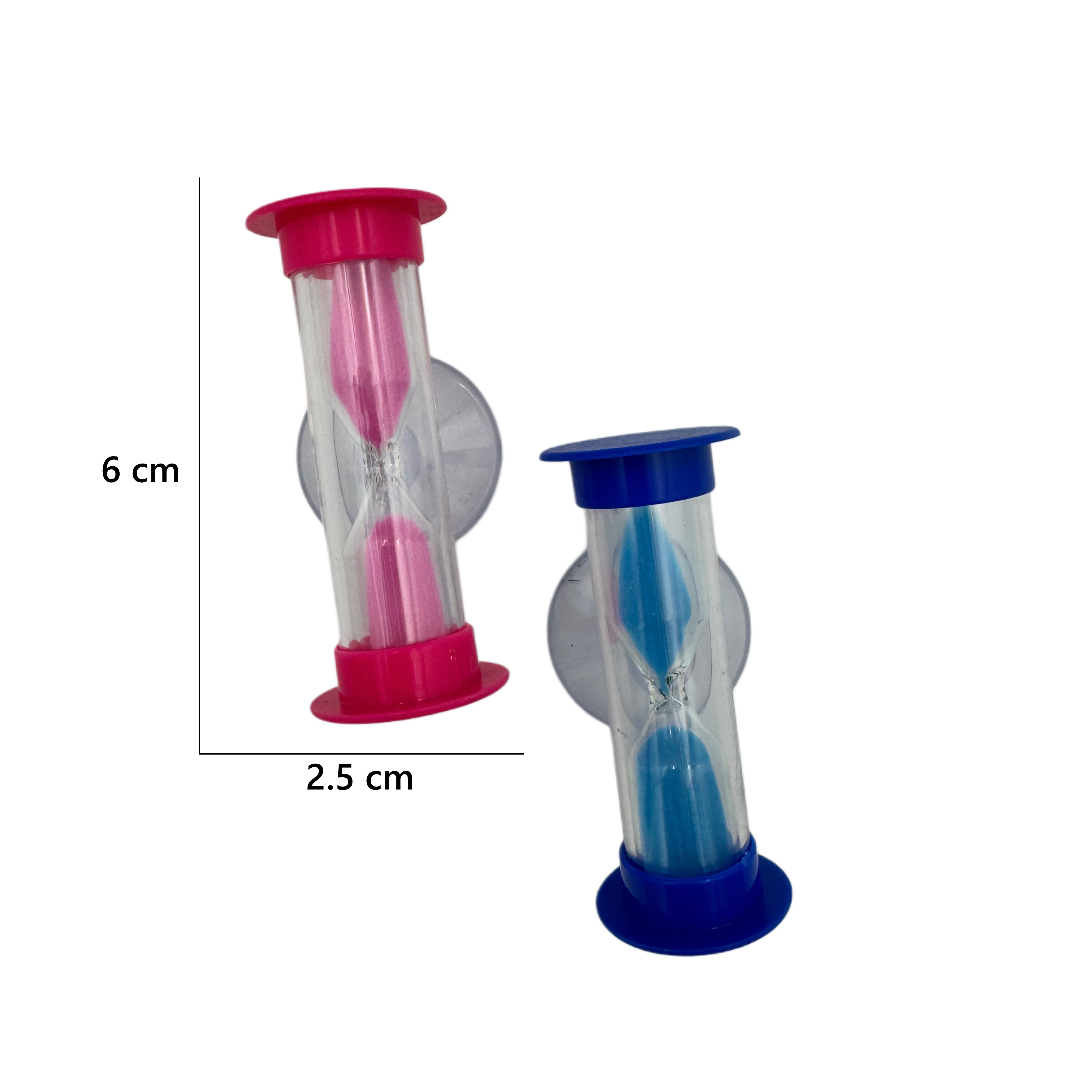 Plastové mini dvou-minutové přesýpací pískové hodiny s přísavkou