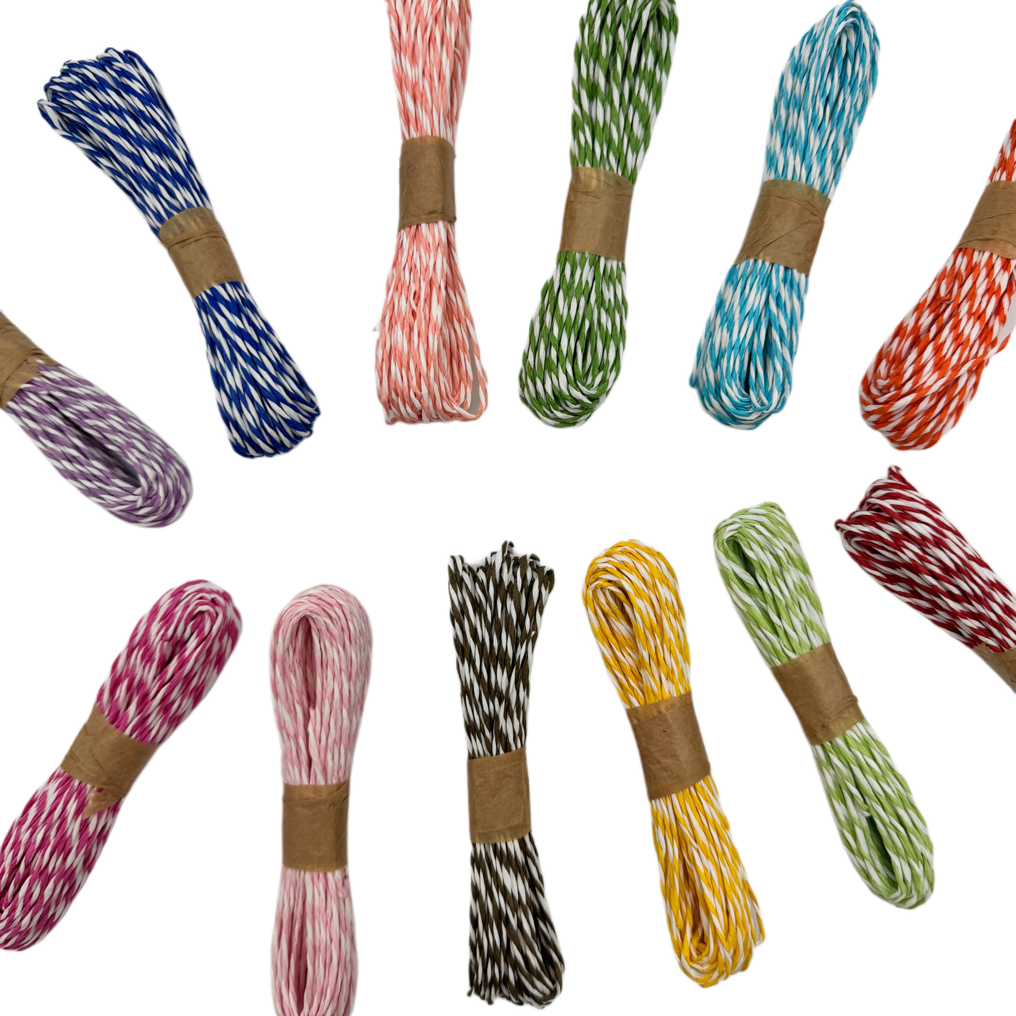 Papírový dvoubarevný dekorační provázek - různé barvy, 10 m