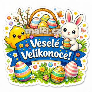 Samolepka Veselé Velikonoce v1