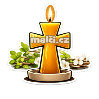 Samolepka Křížová svíčka v1