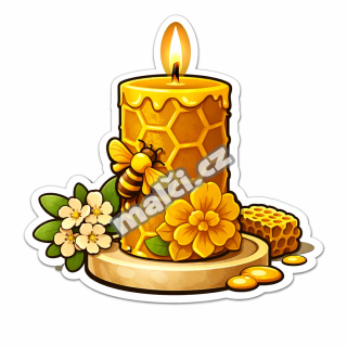 Samolepka Svíčka s plástvemi v1