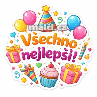 Samolepka Všechno nejlepší v2