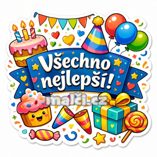 Samolepka Všechno nejlepší v4