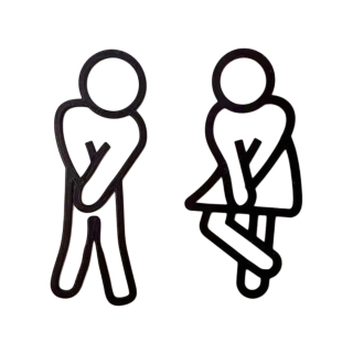 Samolepící vtipné cedule na dveře toalety - muž a žena