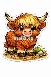 Samolepka Highland cow v2