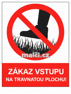 Samolepka Zákaz vstupu na travnatou plochu v1