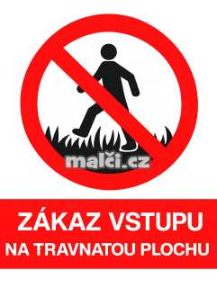 Samolepka Zákaz vstupu na travnatou plochu v2