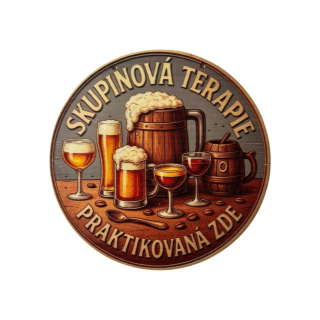Dřevěná dekorativní cedule - Skupinová terapie, 15cm